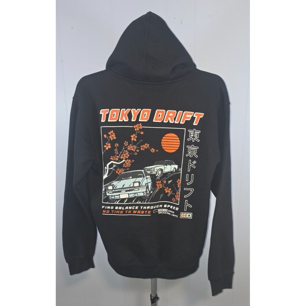 Eighty-Eight Tokyo Drift Black Zip up Sweatshirt Jacket Size Medium M